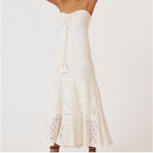 FARM X Rio Anthropologie Off White Crochet Maxi Dress Boho NWOT XL Dress wedding